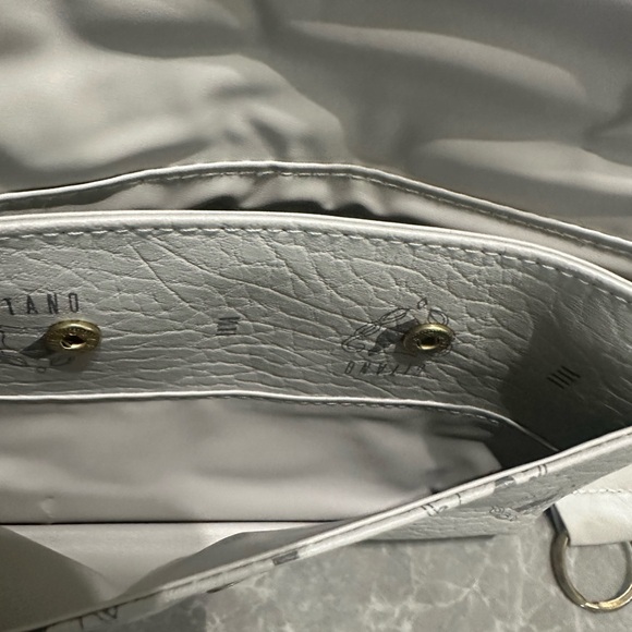 GITANO Gray Fold Over Leather Large Wallet Clutch Snap Close Nostalgic - Picture 4 of 5